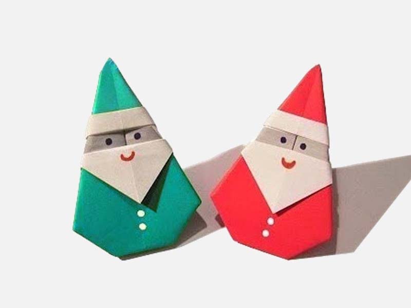 Làm ông già Noel bằng giấy Origami dễ thương