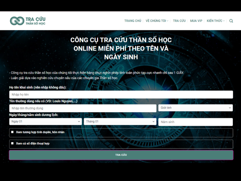 Top 8 Trang Web Tra Cứu Thần Số Học Online Miễn Phí 2024