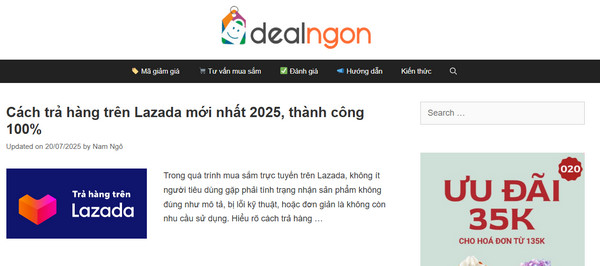 Top 8 Website Mã Giảm Giá Lớn Nhất Việt Nam dealngon